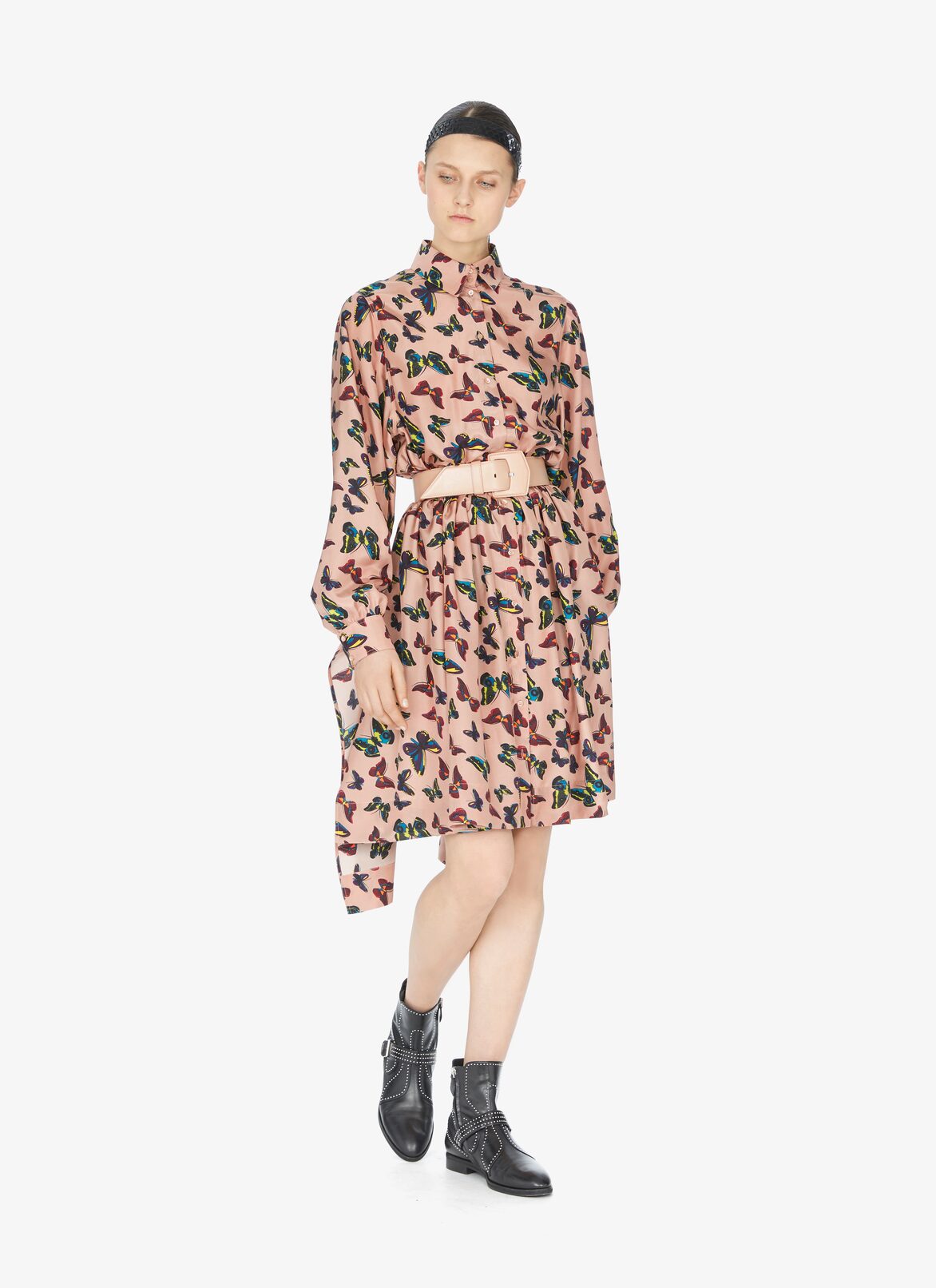 LONG SLEEVE DRESS TAFFETAS PAPILLONS NUDE ALAÏA  LONG SLEEVE DRESS TAFFETAS PAPILLONS NUDE ROSA CIPRIA